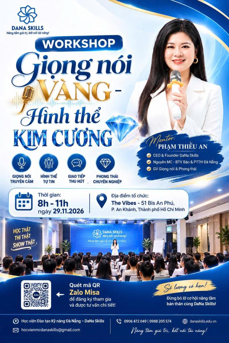 Workshop Giọng nói Vàng – Hình thể Kim Cương tại TP.HCM