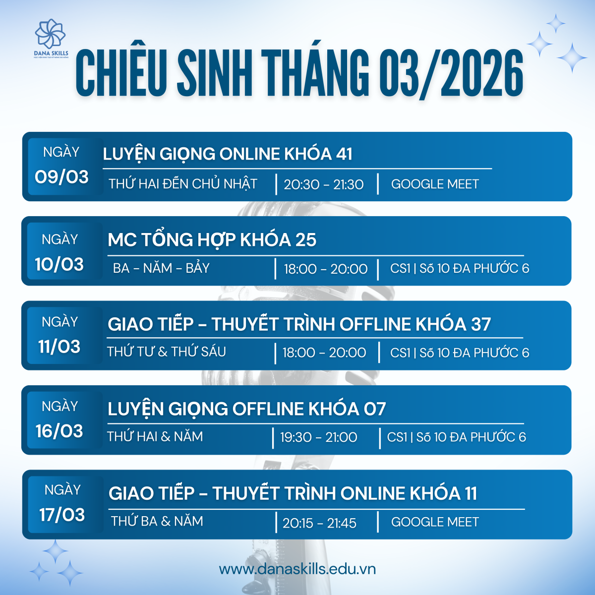 CHIÊU SINH CÁC KHÓA HỌC