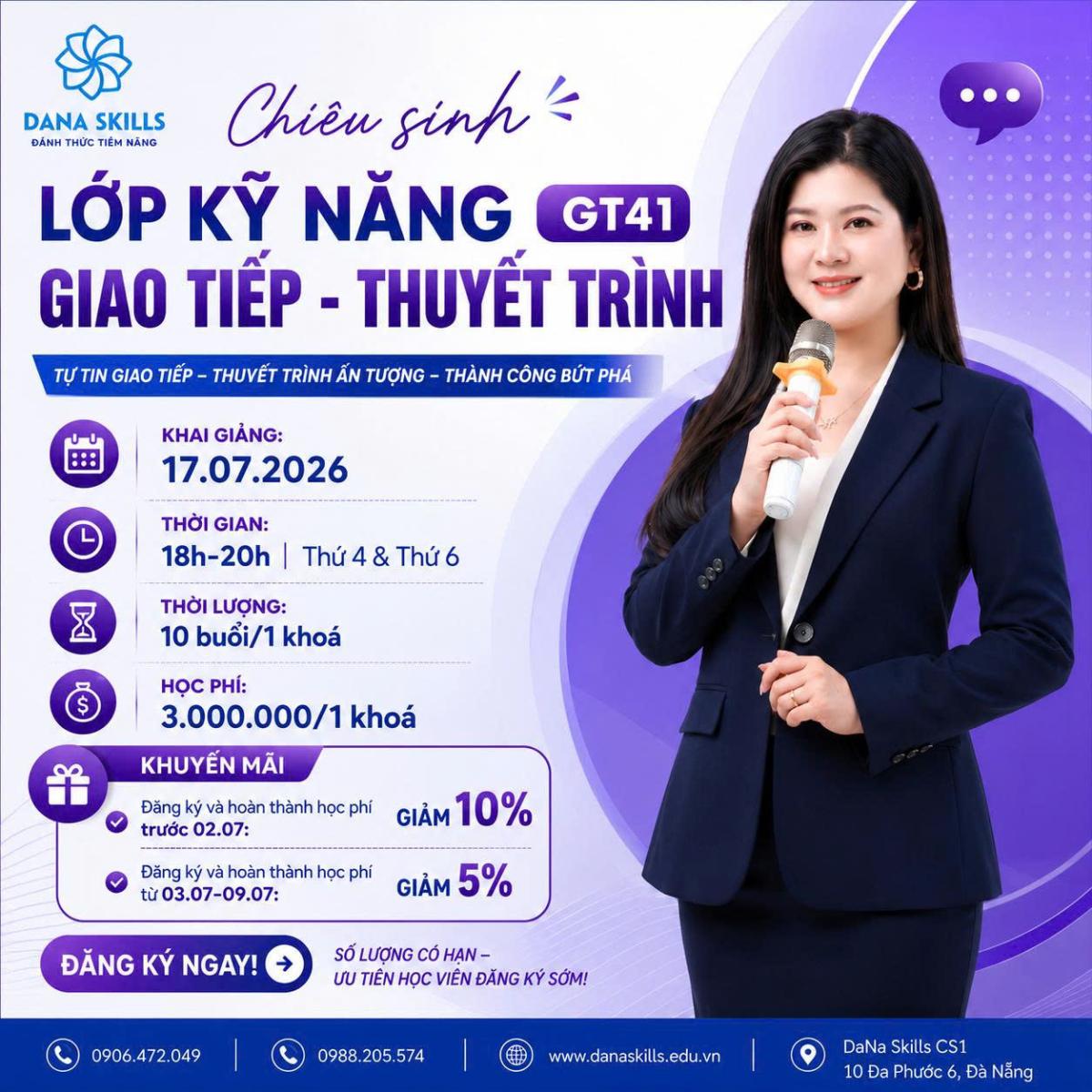 CHIÊU SINH THÁNG 7/2026: LỚP LUYỆN GIỌNG NÓI ONLINE LG45 & KỸ NĂNG GIAO TIẾP THUYẾT TRÌNH GT41